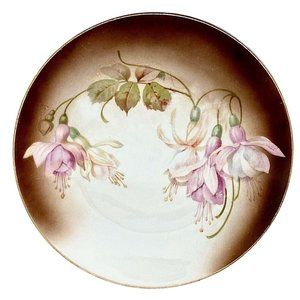 Vintage Thuringia Vessra Cabinet Plate Pink Floral Hand Painted Germany 8"